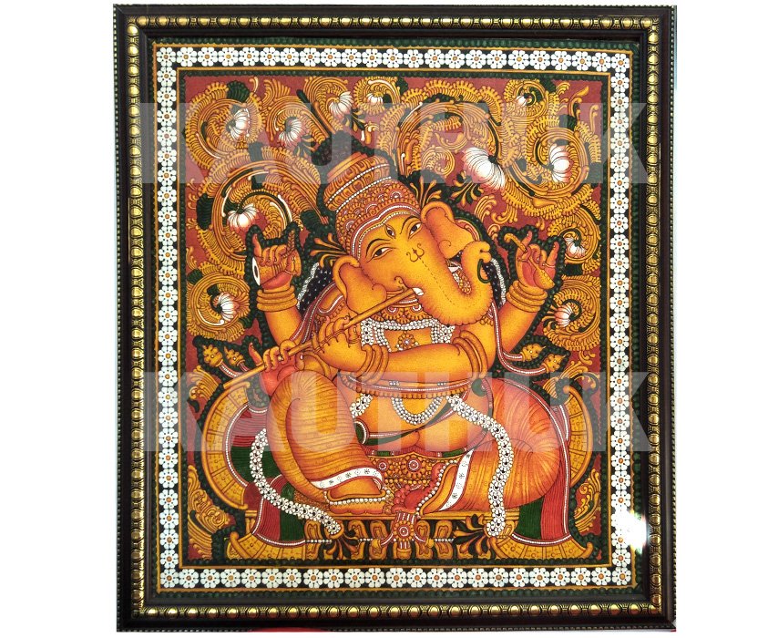 Pullanguzhal Ganapathi Mural Artwork on Canvas